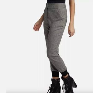 Veronica Beard Frazier joggers, black/ white herringbone.